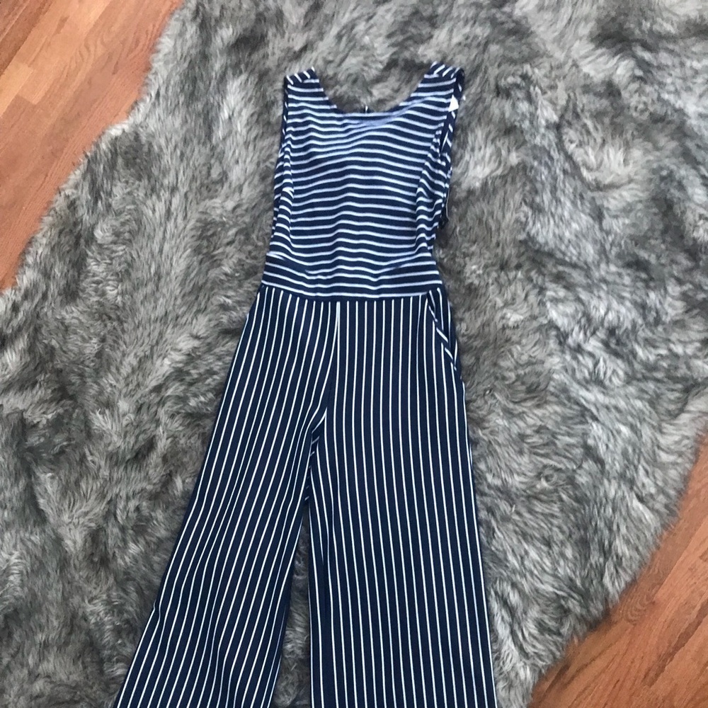 Striped Jumpsuit - Wide Leg.